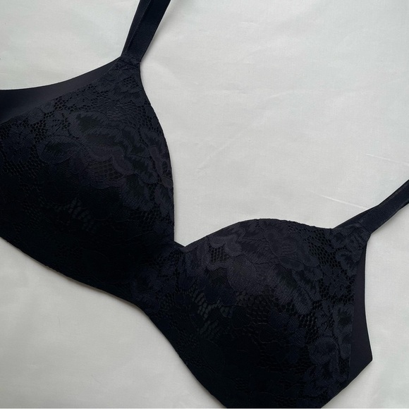Knix Wing Woman Contour Bra Black Floral Lace Size 2 (36A) - Picture 1 of 7
